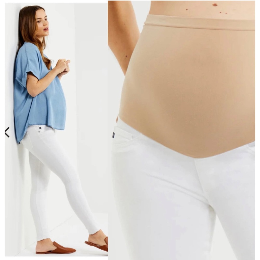 AG Adriano Goldschmied White Maternity Legging Ankle Skinny Jeans, 28R